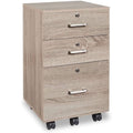 3-Drawer Mobile Wooden File Cabinet with Lock for Home Office or Business