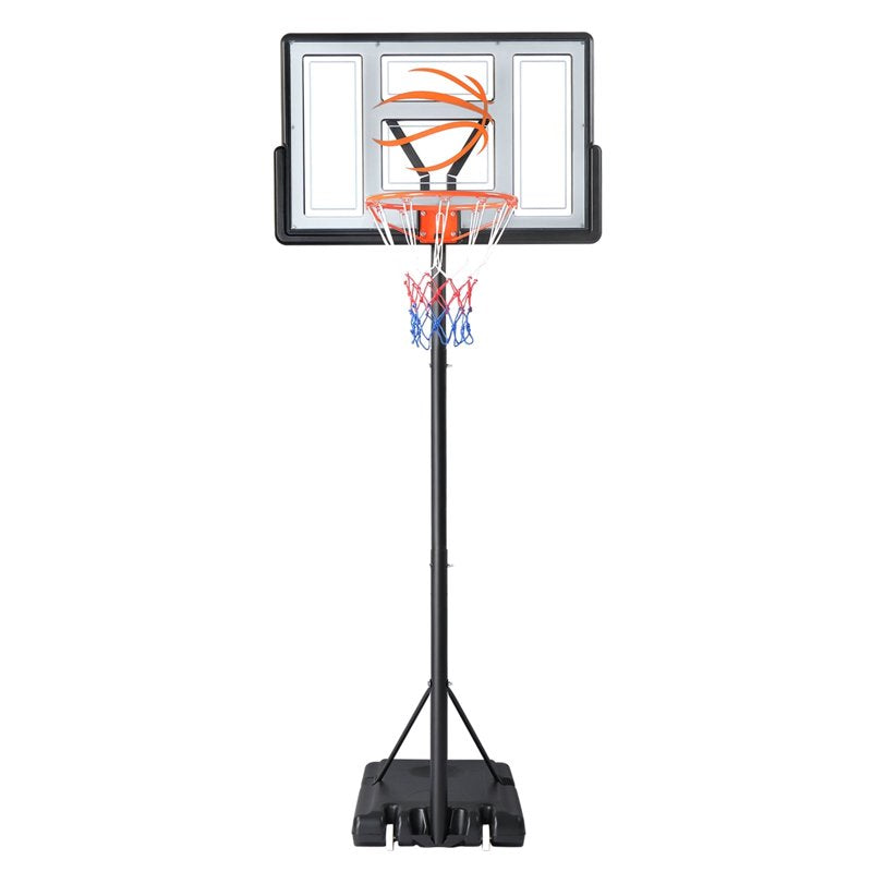 Portable Basketball Hoop System 44 Inch Height Adjustable Outdoor Goal with Shatterproof Backboard