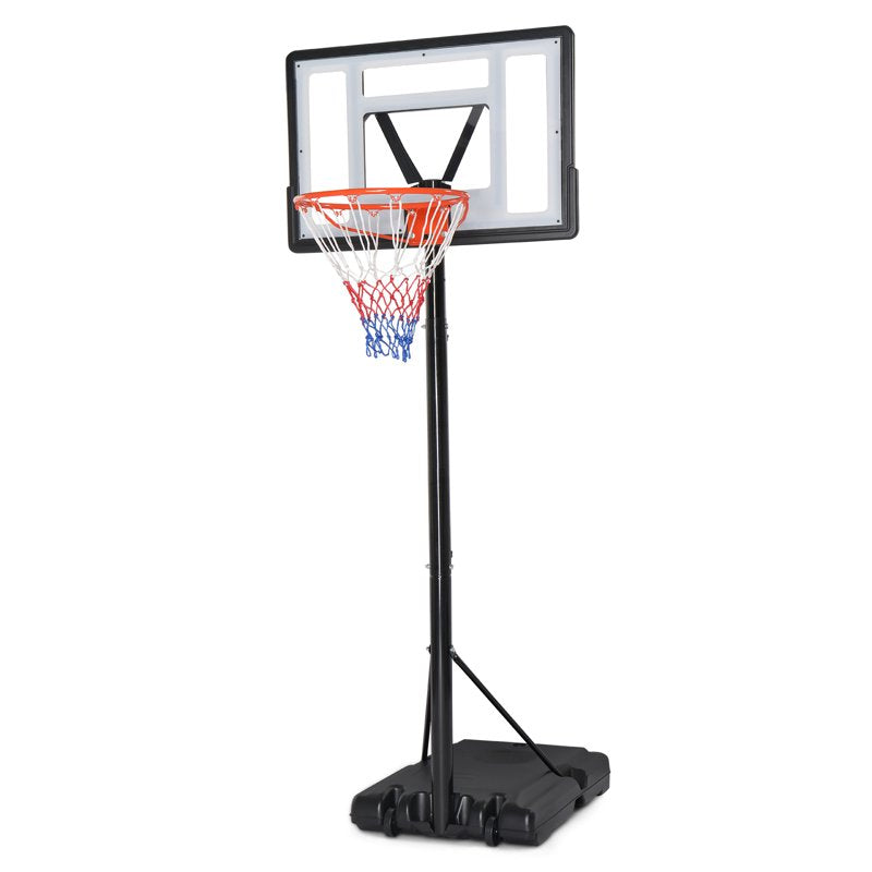 Portable Adjustable Basketball Hoop System - 8ft-10ft Height, 35in Backboard, Wheels for Indoor Outdoor Play