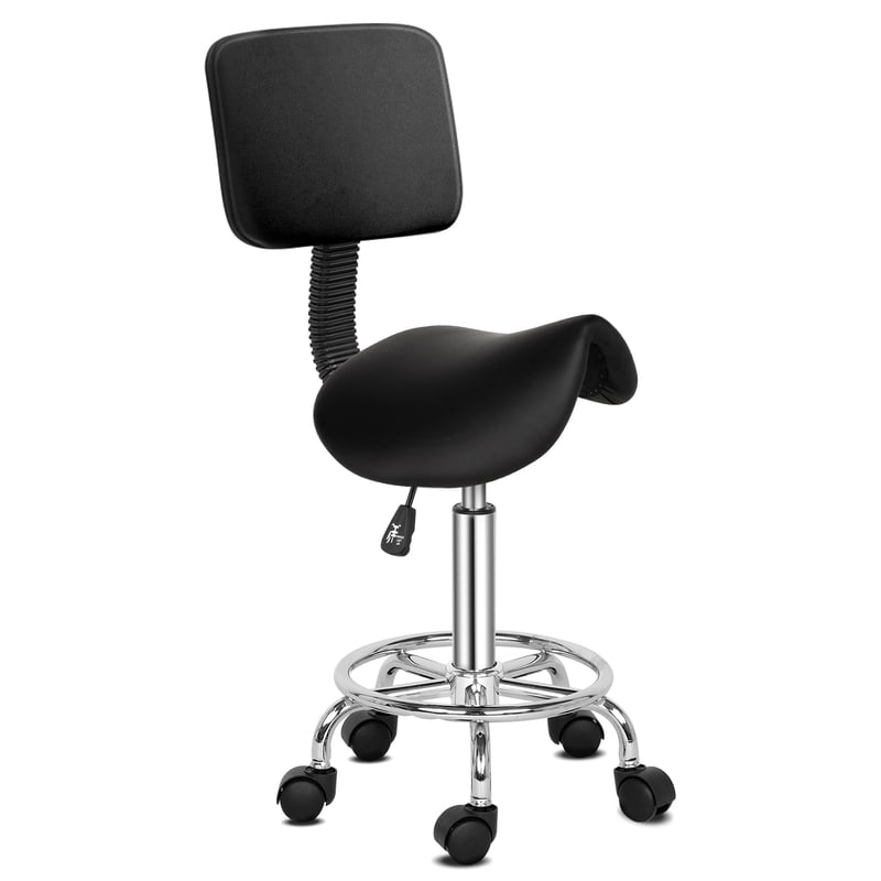 Adjustable Hydraulic Saddle Stool for Salon, Medical, Kitchen & Office