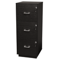 Wood 3-Drawer Lockable File Cabinet for Home Office - Black