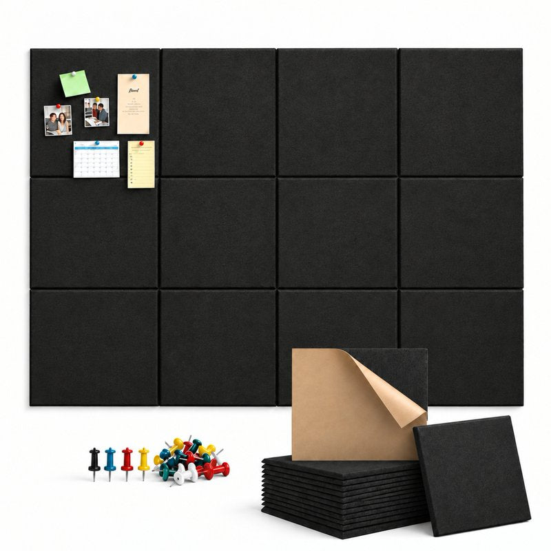 Large Cork Bulletin Board Kit for Walls - 12 Pack 48x36 Inches Office Classroom Decor