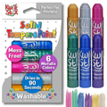 Metallic Kids Paint Sticks - Washable, Quick-Drying Art Supplies, 6 Colors