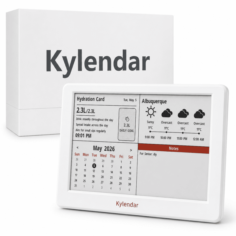 7-Inch Digital Calendar with E Ink Display, Remote Reminders & Widgets