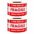 Fragile Shipping Stickers 2x3 Inch - 500 Labels Per Roll, Strong Adhesive