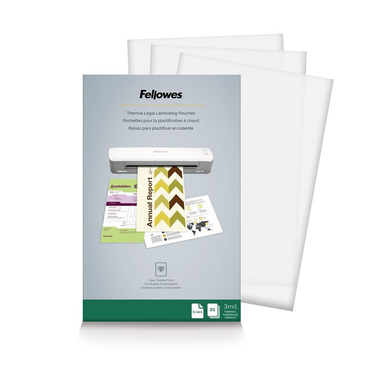 Legal-Size Laminating Pouches 3 Mil Clear Glossy Pack of 25