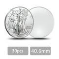 30pcs 40.6mm Clear Coin Holder Capsules for Silver Eagle 1Oz Coins