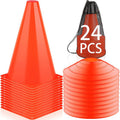 9-Inch Sports Training Cones - 24 Pack for Soccer Football Basketball Agility