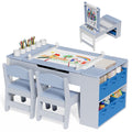Kids Art Table and Chair Set with Storage & Easel, Craft & Activity Desk