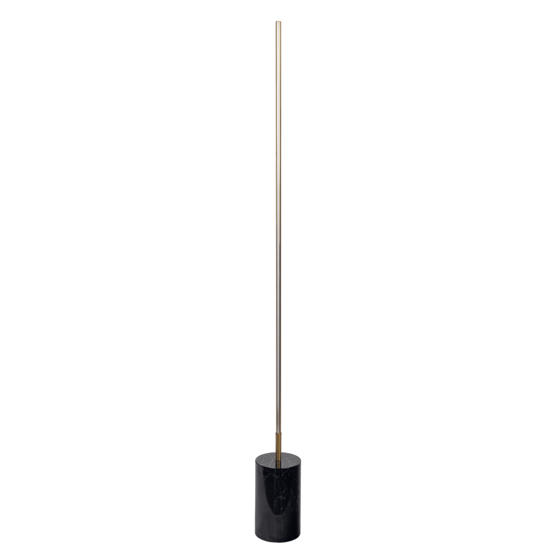 Gold LED Floor Lamp with Faux Marble Base and On/Off Switch - Modern Prism Design