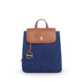 Women's Denim Backpack with Signature Logo - Adjustable Shoulder Straps