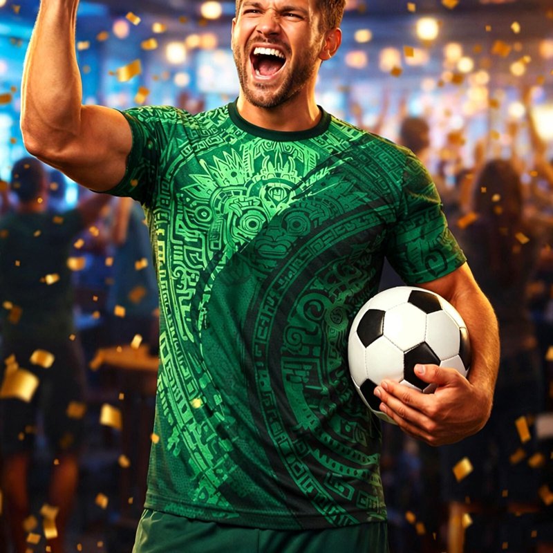 Mexico Soccer Jersey for Men - Quick-Dry Breathable Athletic Shirt, Loose Fit