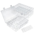 24-Grid Bead Organizer Box with Removable Dividers for Jewelry Craft Storage