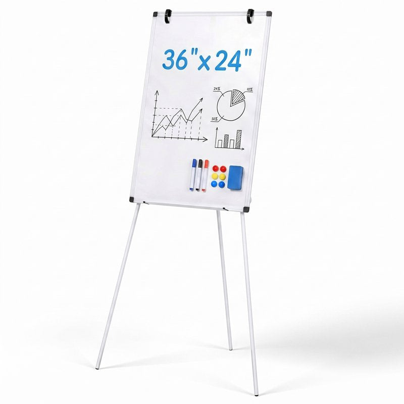 Portable Magnetic Whiteboard Easel with Adjustable Tripod Stand - 36x24 or 40x28