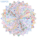 Colorful Fabric Squares Quilt Patchwork Set 126 pcs 5x5 inch Cotton for Sewing Craft