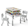 Kids Activity Table and Chair Set with Storage and Adjustable Height - Gray