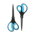 Office Scissors, Titanium Coated Blades, Non-Stick 8", 2 Pack - Black & Blue