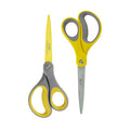 72 8" Office Scissors, Titanium Non-Stick Blades, Yellow Handles - 2 Pack