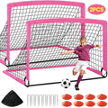 Pop-Up Soccer Goal Set (2 Pack) 4'x3' Backyard Training Net with Ball & Accessories