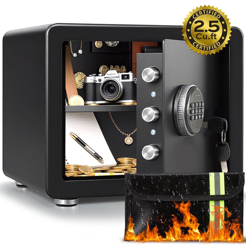 Large Fireproof Waterproof Safe Box with Digital Keypad - 2.5 Cu Ft Home & Office Security