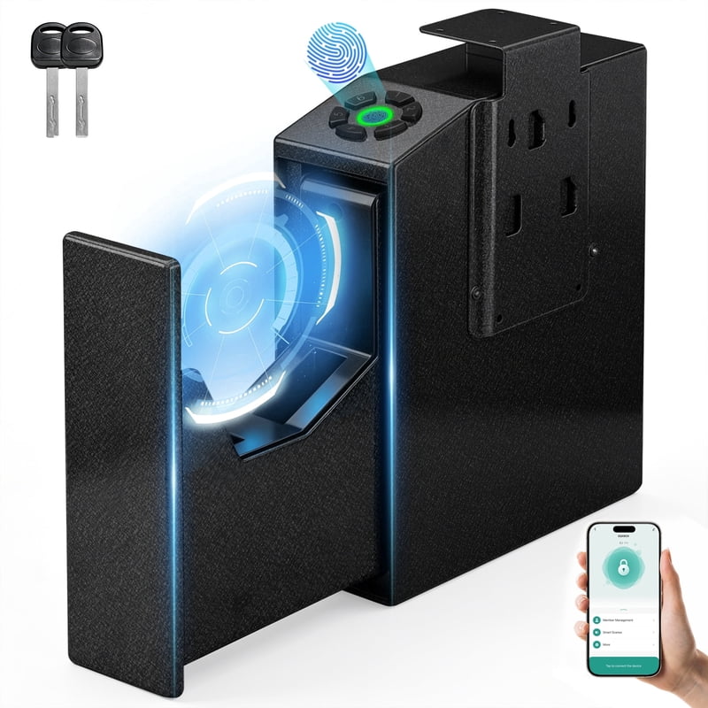 Biometric Gun Safe with Fingerprint App Control Wall Mount Digital Security Safe