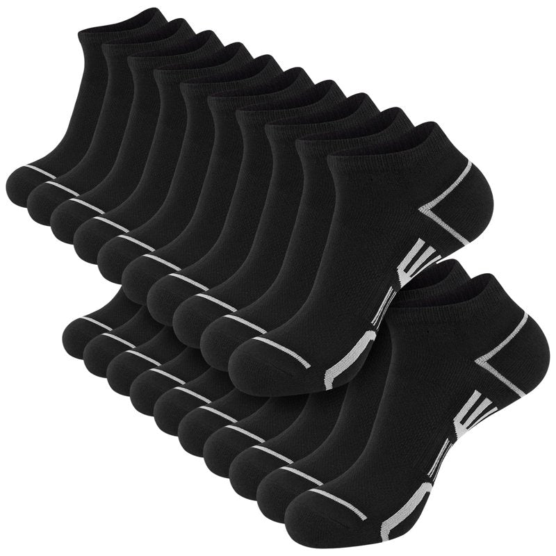 Men's Ankle Socks 10 Pairs Cushioned Athletic Breathable Casual Socks