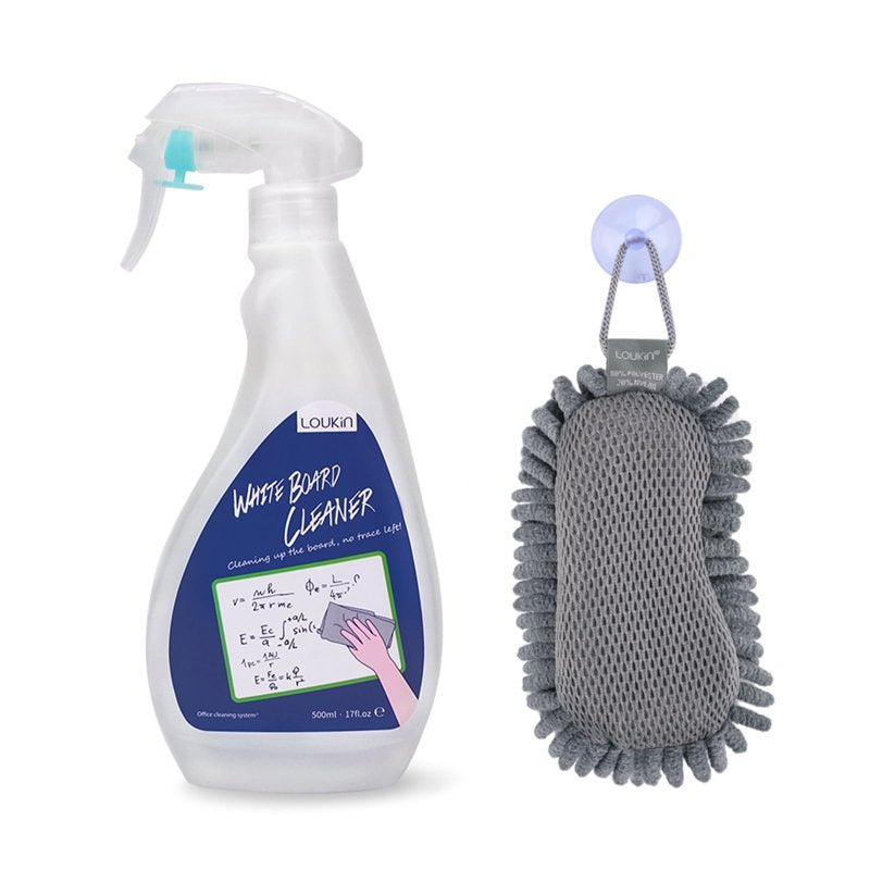 Whiteboard Cleaner with Microfiber Eraser Kit - Non-Toxic, Low Odor, 17 fl oz