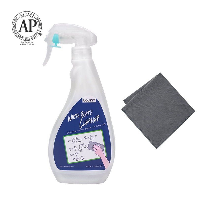 Non-Toxic Whiteboard Cleaner Spray - 17 fl oz, Dry Erase Surface Cleaner with Cloth