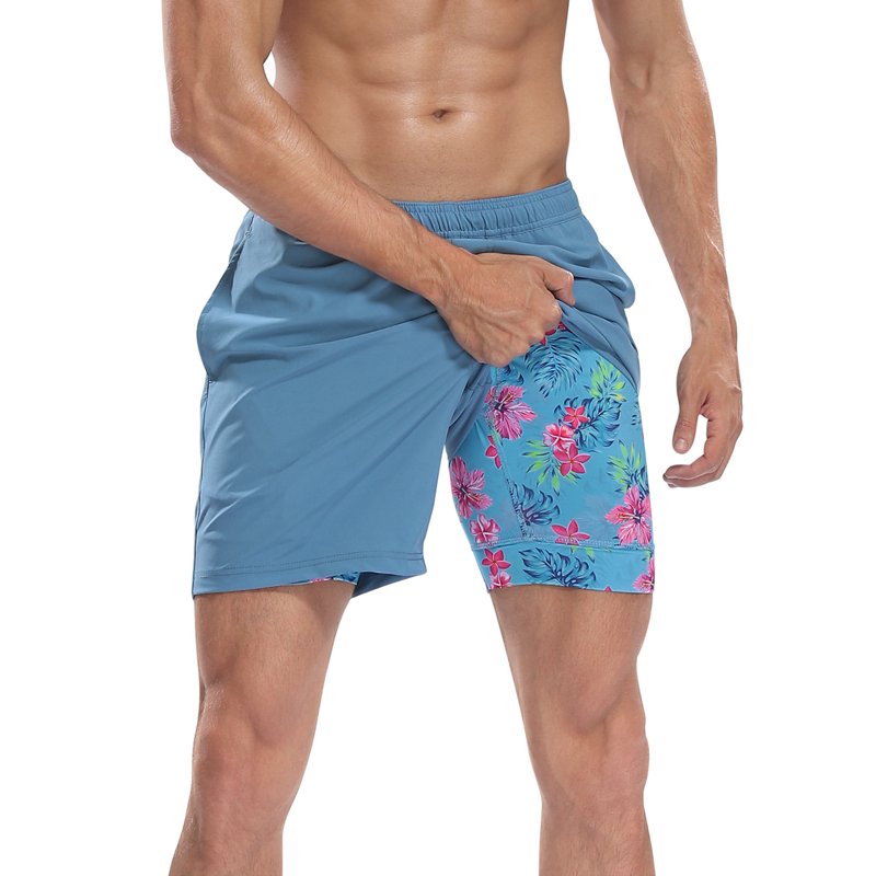 Gettin' Tropical LRD 7-Inch Athletic Shorts with Compression Liner - XL