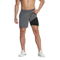 LRD Mens Performance Workout Shorts with Compression Liner 7 inch Inseam