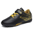 LRen Boys Soccer Cleats - Lightweight Outdoor Football Shoes, Black, Size 1.5