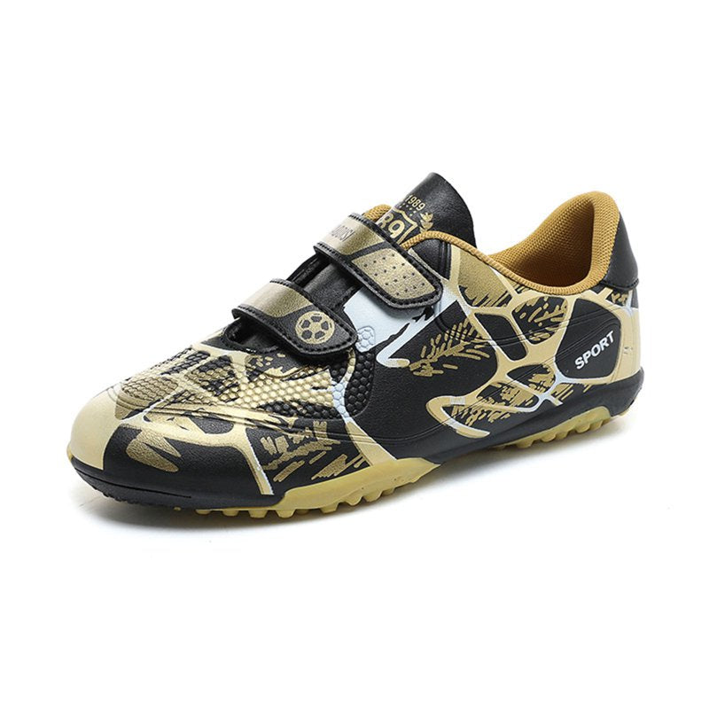 LRen Soccer Cleats Size 6 - Gold 4-Gold, Velcro, Lightweight Kids Football Shoes