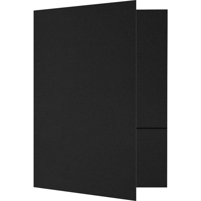 Small Presentation Folders 6x9 Black Linen 50 Pack - Two Pocket Report Covers