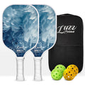 LUZZ ICE Carbon Fiber Pickleball Paddle Set of 2 with 4 Balls & Carry Bag, USAPA Approved