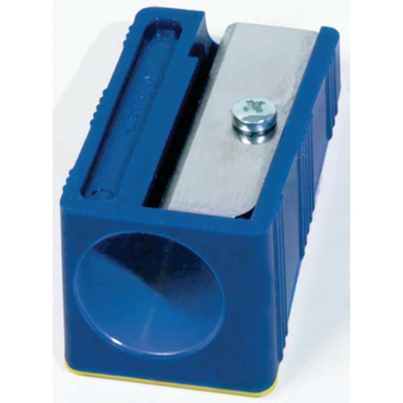 Manual Graphite Crayon Sharpener - Plastic, Blue, Single Hole