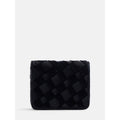 Woven Bifold Wallet for Women with Snap Closure and Removable Pouch