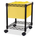 Mobile Wire Filing Cart 15.5 x 14 x 19.5 Inch with Storage Shelf - Durable Metal Frame