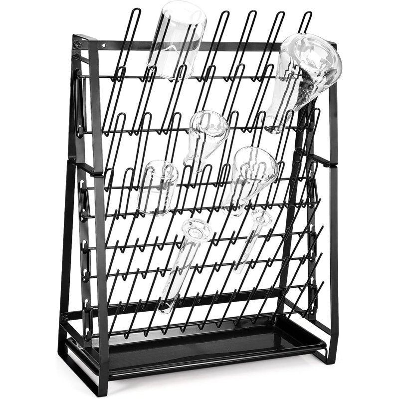 Lab Glassware Drying Rack Wall Mount & Countertop Steel Wire Holds 83 Items