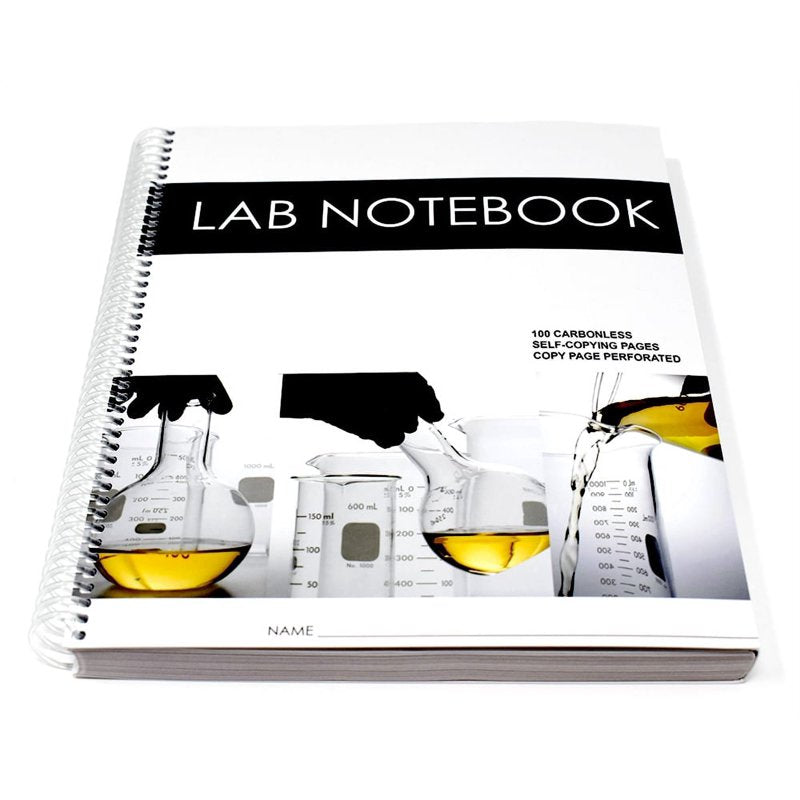 Lab Notebook Spiral Bound 100 Carbonless Pages for Research & Record-Keeping