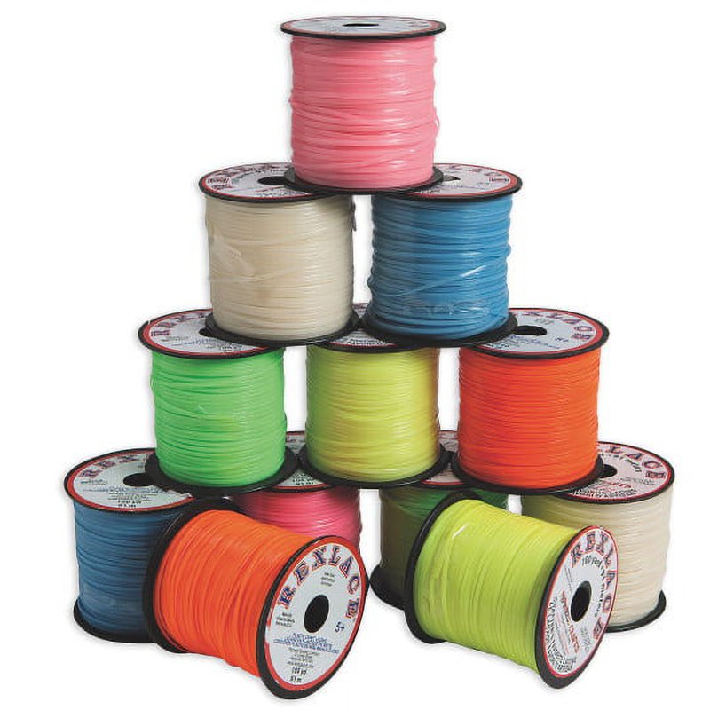 Glow-in-the-Dark Plastic Lacing Assortment Pack - 12 Spools, 100 Feet Each for Jewelry & Crafts