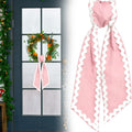 Elegant Satin & Cotton Wreath Sash with Lace Trim for Front Door Decor