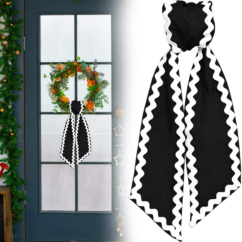 Decorative Wreath Sash Ribbon - Satin & Cotton Blend, Multi-Color Options