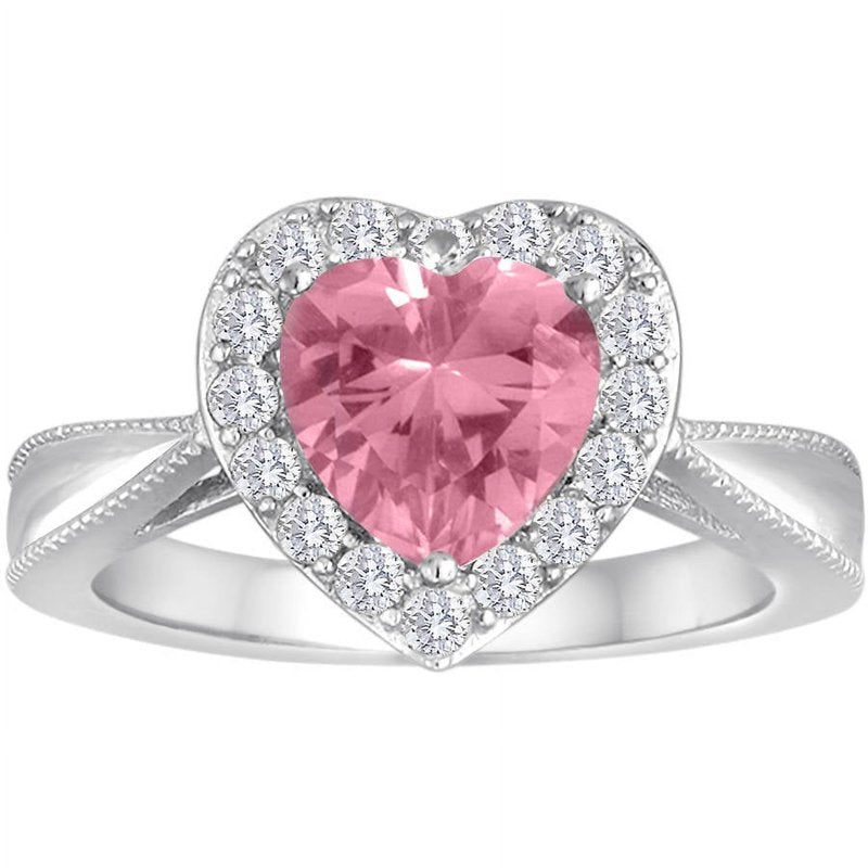 Ladies Pink Sapphire Sterling Silver Ring - Fine Jewelry Gift
