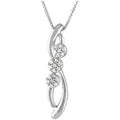 Diamond Pendant Necklace 1/10 Carat T.W. Sterling Silver with 18-Inch Chain