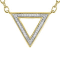 Ladies Diamond Accent Triangle Necklace in 14K Gold Plated Sterling Silver