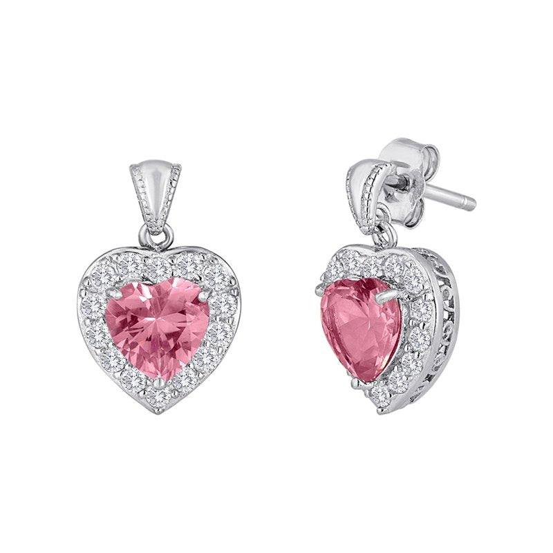 Sterling Silver Pink Sapphire Earrings - Fine Jewelry for Women