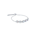 Sterling Silver Plated Adjustable Bracelet with Simulated Opal & CZ for Women