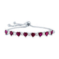 Sterling Silver Plated Simulated Ruby Bracelet for Women - Elegant Jewelry