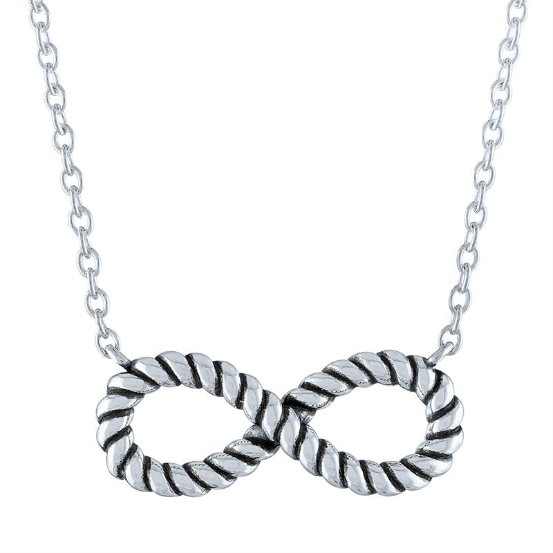Sterling Silver Infinity Rope Necklace 18 Inch - Elegant Women's Jewelry