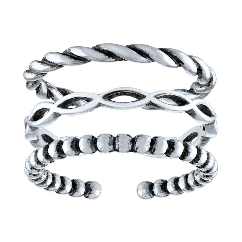 Sterling Silver Stack Ring Set for Women - Fine Jewelry Gift
